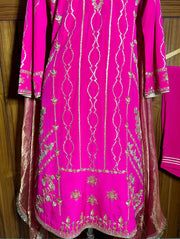 Magenta with Gold Threads